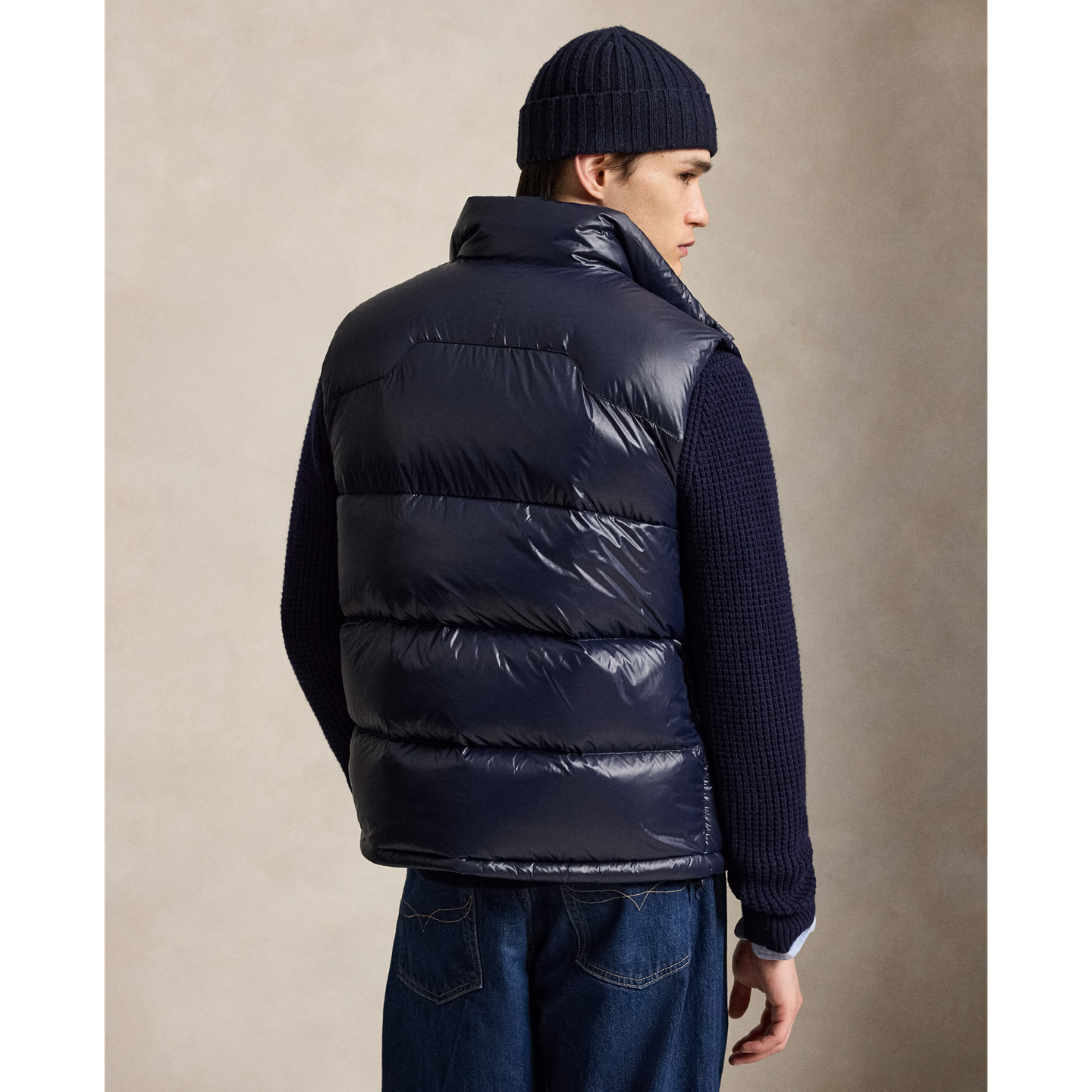 Мужской жилет Ralph Lauren The Gorham Glossed Down, цвет: Тёмно-синий — фото 2