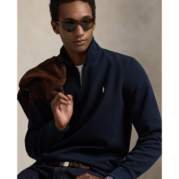 Double-Knit Quarter-Zip Pullover