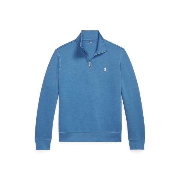 Pull quart de zip en maille double Polo Ralph Lauren en Bleu lacustre 2