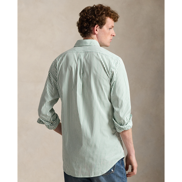 White Seafoam Custom Fit Striped Poplin Shirt Polo Ralph Lauren 4