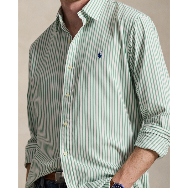 White Seafoam Custom Fit Striped Poplin Shirt Polo Ralph Lauren 5