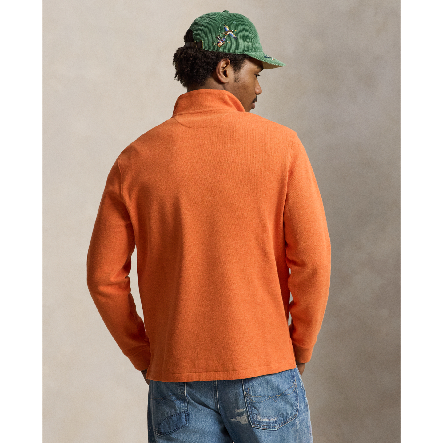 Свитер Ralph Lauren Estate-Rib Quarter-Zip Pullover, цвет: Оранжевый меланжевый — фото 2
