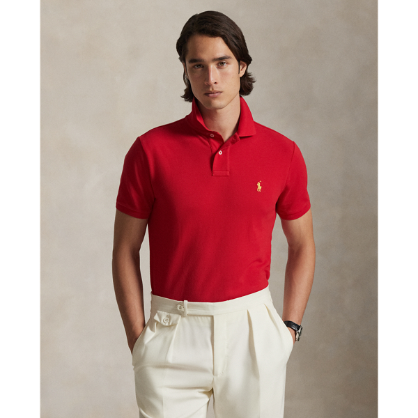 BOTT Door Jacquard L/S POLO ポロシャツ　レッド　M MS-3116】 6.5オンス 2WAYカラーポロシャツ(胸ポケット付き