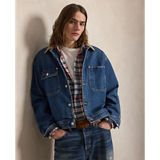 Denim Corduroy-Collar Trucker Jacket