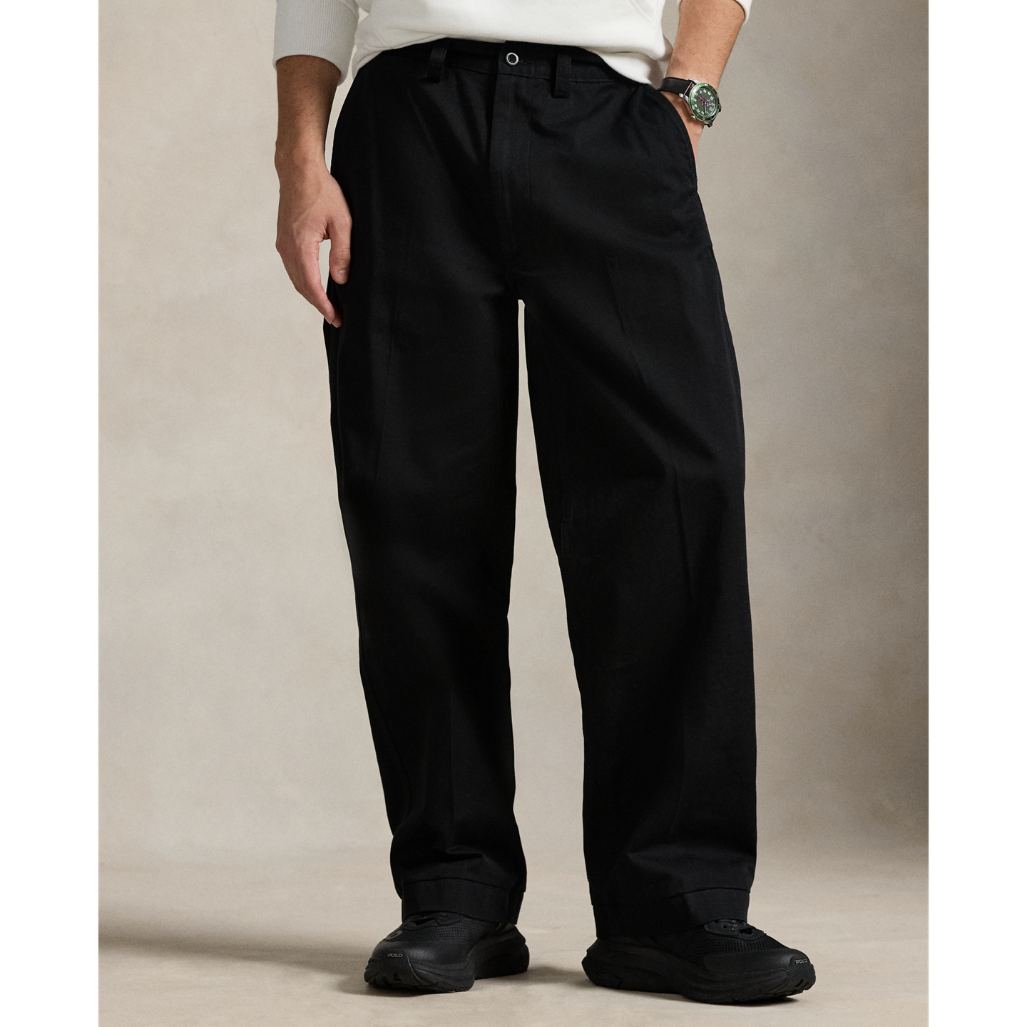 Мужские брюки Ralph Lauren Burroughs Relaxed Fit Polo Sport, цвет: Чёрный — фото 1