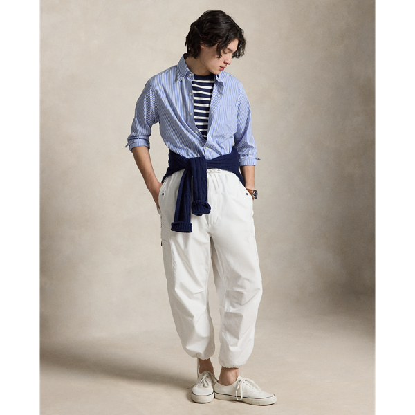 Blue/White Classic Fit Striped Poplin Shirt Polo Ralph Lauren 3