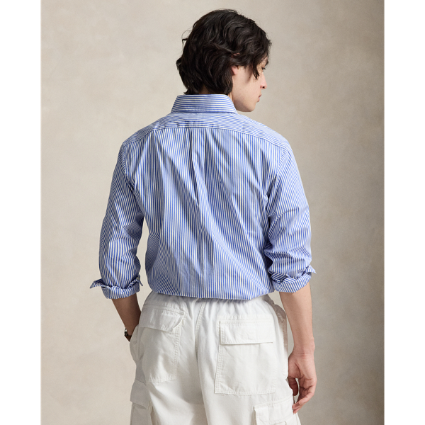 Blue/White Classic Fit Striped Poplin Shirt Polo Ralph Lauren 4