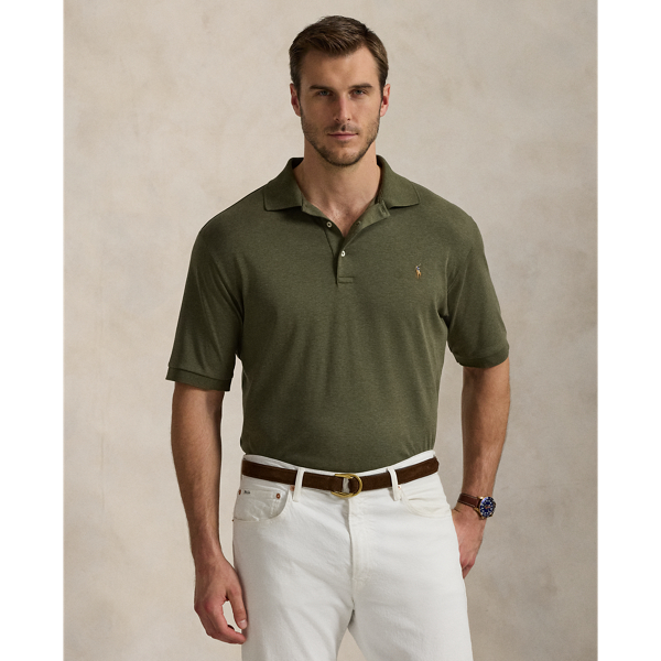 Service Green Heather Poloshirt aus weicher Baumwolle Big & Tall 1