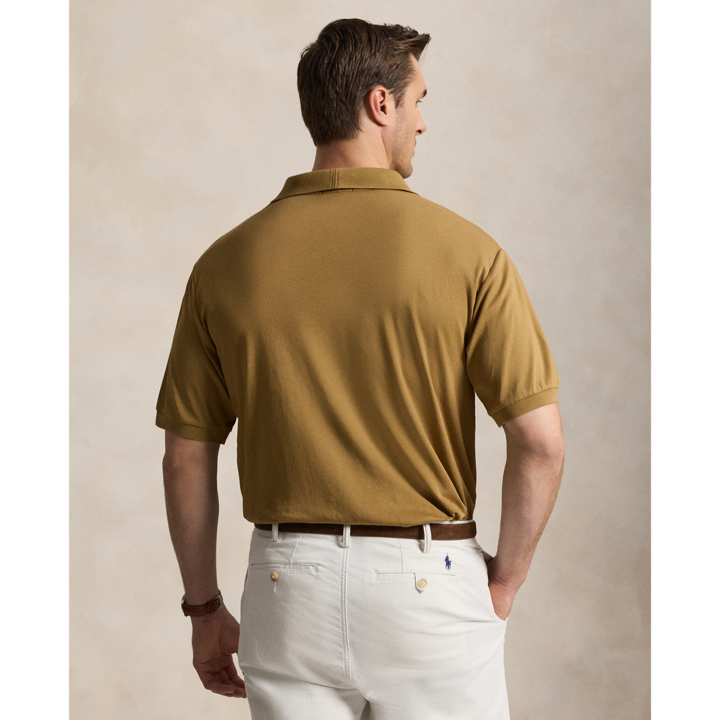 Мужское поло Ralph Lauren Soft Cotton Polo, цвет: Коричневый — фото 2