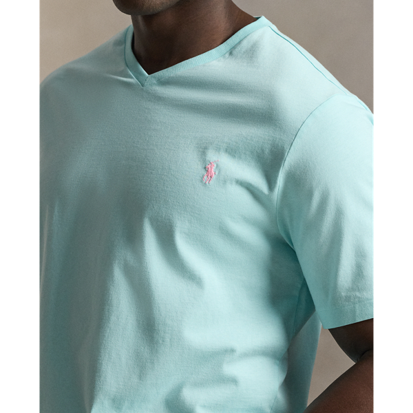 New Aqua Jersey V-Neck T-Shirt Big & Tall 6