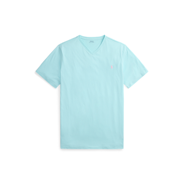 New Aqua Jersey V-Neck T-Shirt Big & Tall 2