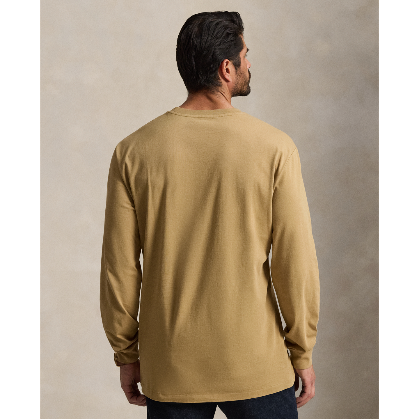 Мужская футболка Ralph Lauren Jersey Long-Sleeve T-Shirt, цвет: Рыжевато-коричневый — фото 2