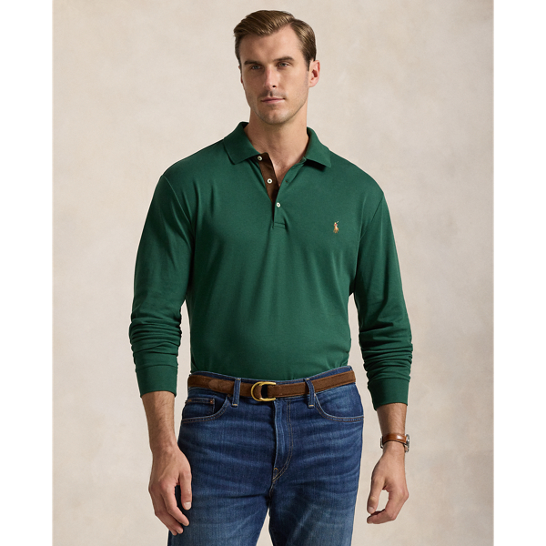 Soft Cotton Long-Sleeve Polo Shirt