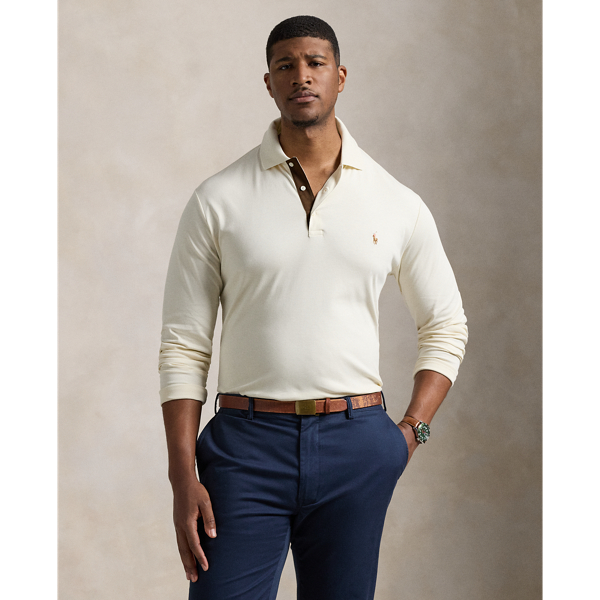 Soft Cotton Long-Sleeve Polo Shirt