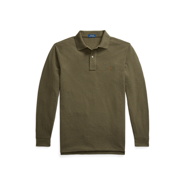 Mesh Long-Sleeve Polo Shirt