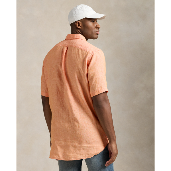 Orange/White Linen Shirt Big & Tall 5