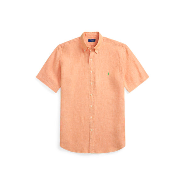 Orange/White Linen Shirt Big & Tall 2