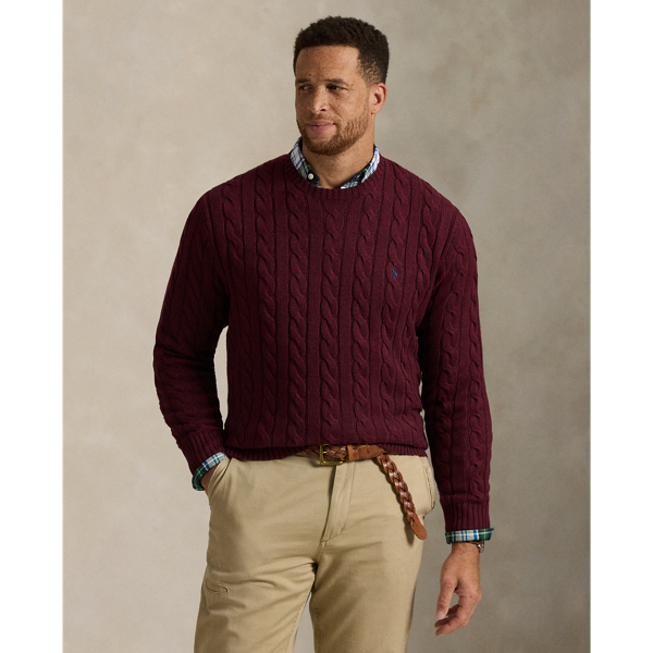 (取寄) ラルフローレン メンズ ケーブルニット コットン セーター Polo Ralph Lauren men Cable-Knit Cotton Sweater Soft  Heather Cable-Knit Cotton Sweater