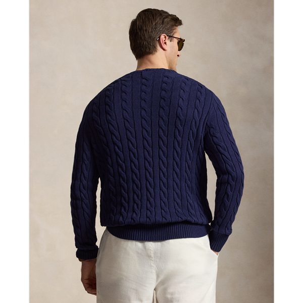 Jersey de algod&oacute;n en punto de ochos Big & Tall en Bright Navy 5