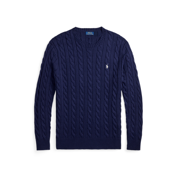 Jersey de algod&oacute;n en punto de ochos Big & Tall en Bright Navy 2