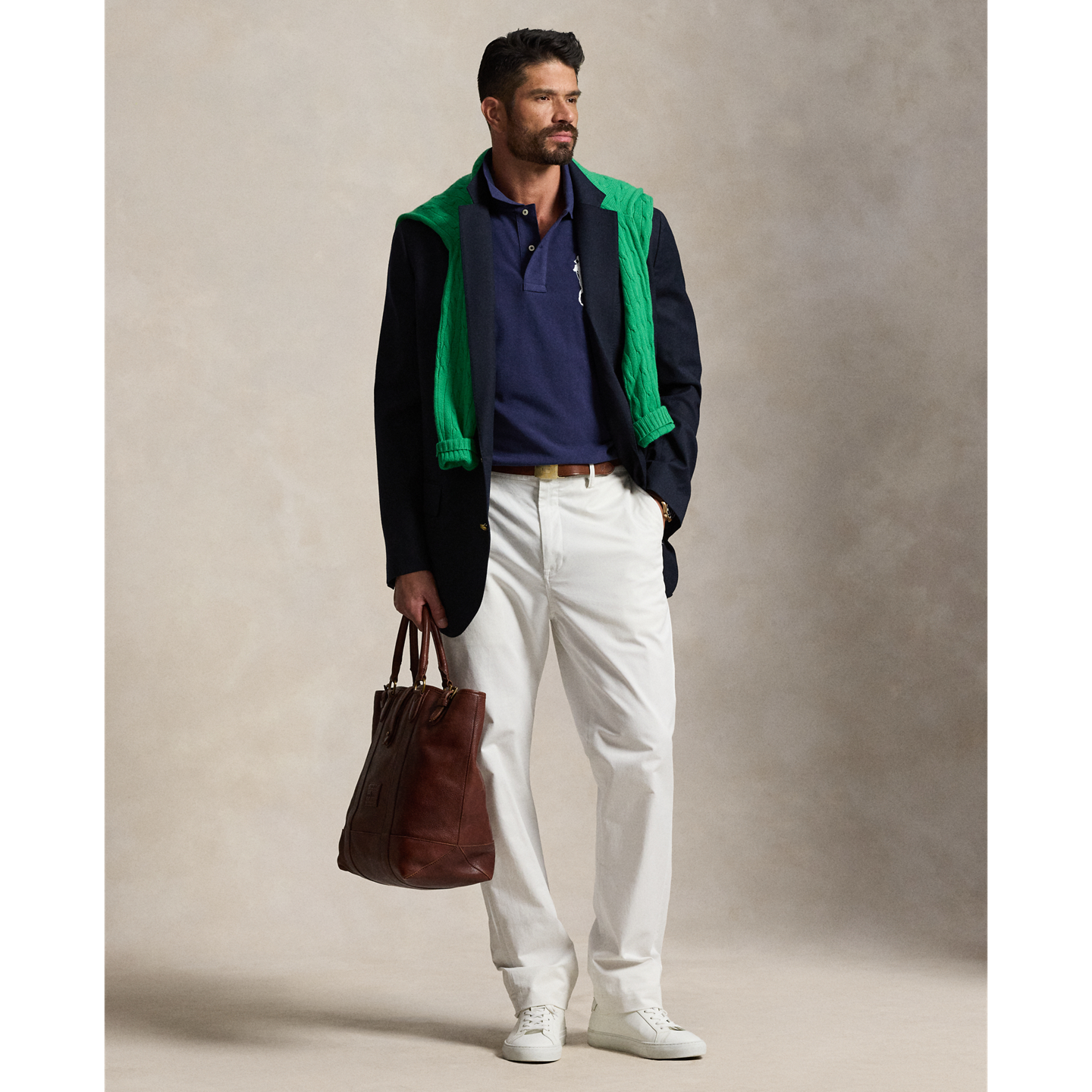 Мужское поло Ralph Lauren Big Pony Mesh Polo, цвет: Тёмно-синий — фото 1