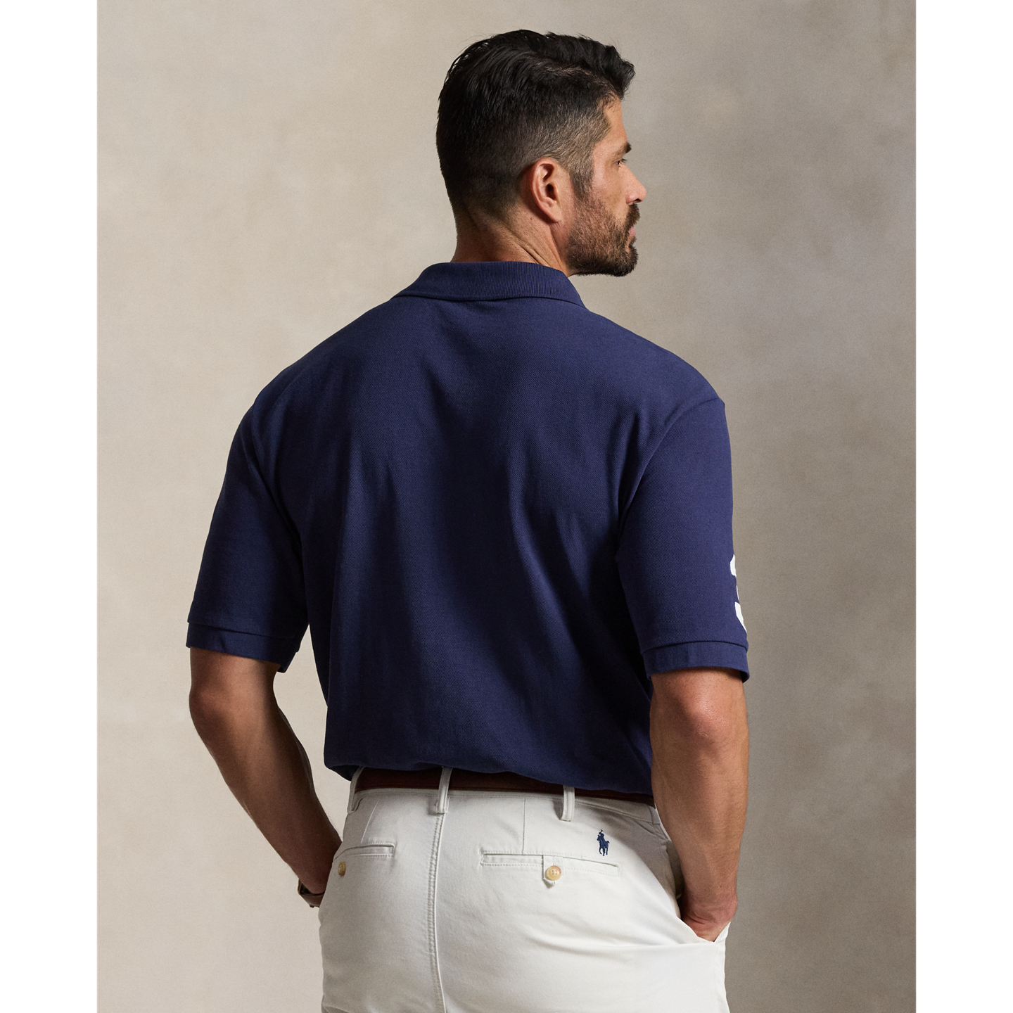 Мужское поло Ralph Lauren Big Pony Mesh Polo, цвет: Тёмно-синий — фото 2