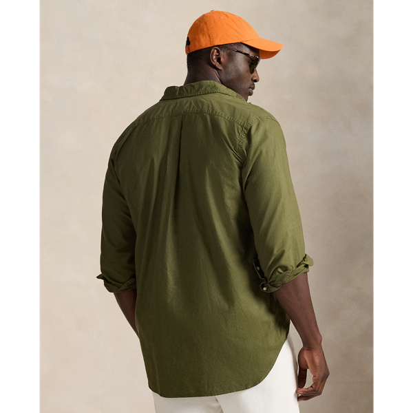 New Olive Garment-Dyed Oxford Shirt Big & Tall 5