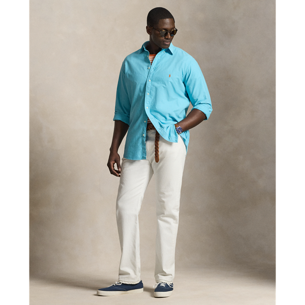 Perfect Turquoise Garment-Dyed Oxford Shirt Big & Tall 4