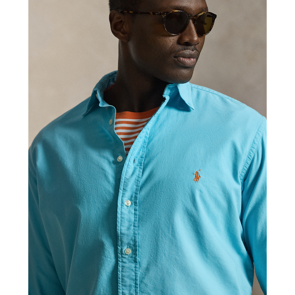 Perfect Turquoise Garment-Dyed Oxford Shirt Big & Tall 6