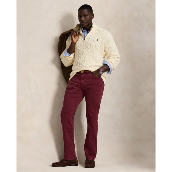 Cable-Knit Cotton Quarter-Zip Sweater