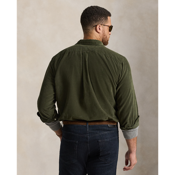 Fijn corduroy overhemd Big & Tall in Company olive 5