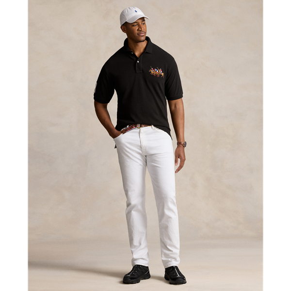 Polo Black Triple-Pony Mesh Polo Shirt Big & Tall 4