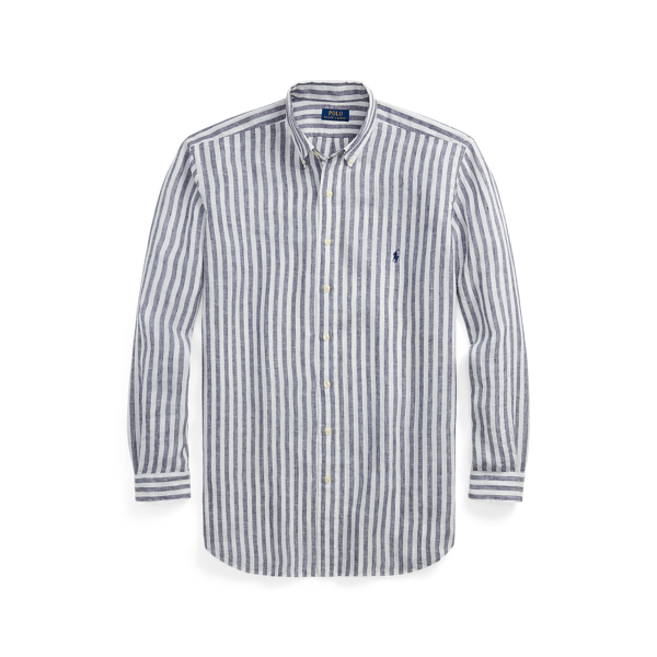 Gestreiftes Leinenhemd Big & Tall in 1