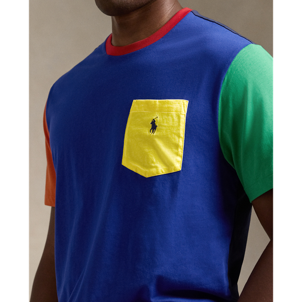 Color Blocked Jersey T Shirt Ralph Lauren