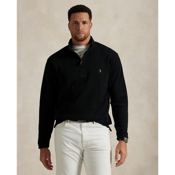 Polo Black Estate-Rib Mockneck Pullover Big & Tall 1