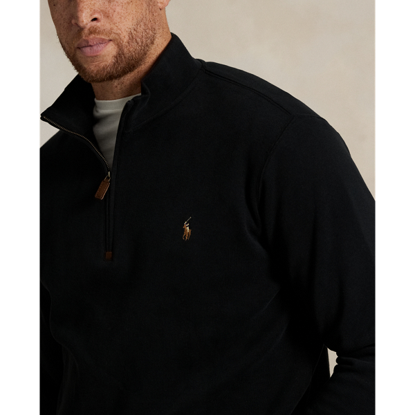 Polo Black Estate-Rib Mockneck Pullover Big & Tall 6