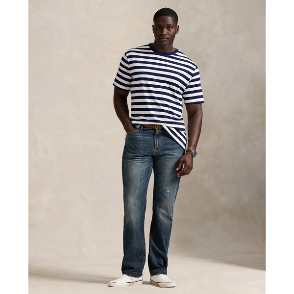 Striped Jersey Crewneck T-Shirt