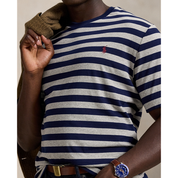 Striped Jersey Crewneck T-Shirt