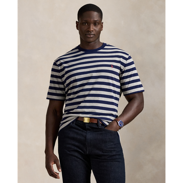 Striped Jersey Crewneck T-Shirt