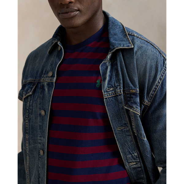 Gestreiftes Rundhals-T-Shirt aus Jersey