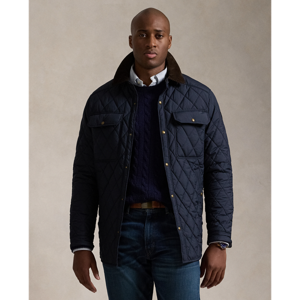 College Navy Quilted Jacket Big & Tall for fall 1