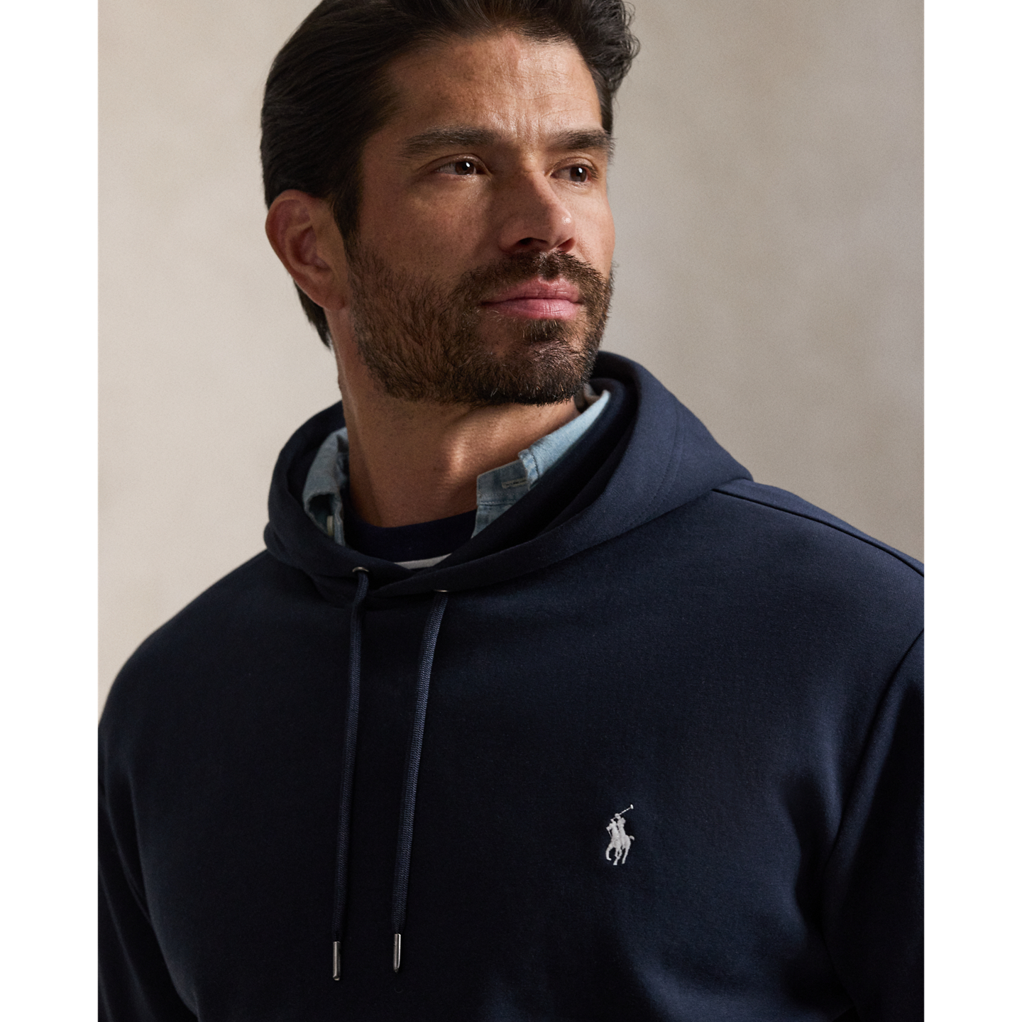 Мужское худи Ralph Lauren Double-Knit, цвет: Тёмно-синий — фото 3