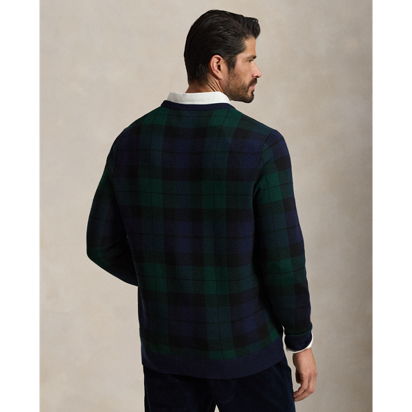 New Blackwatch Combo Plaid Washable Wool Sweater Big & Tall 5