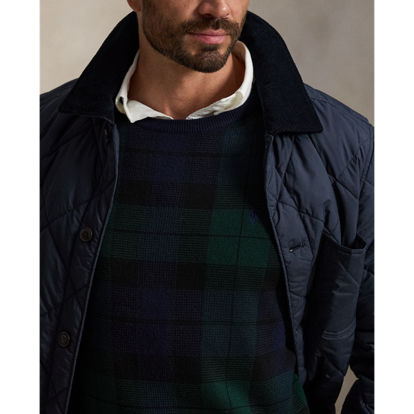 New Blackwatch Combo Plaid Washable Wool Sweater Big & Tall 6