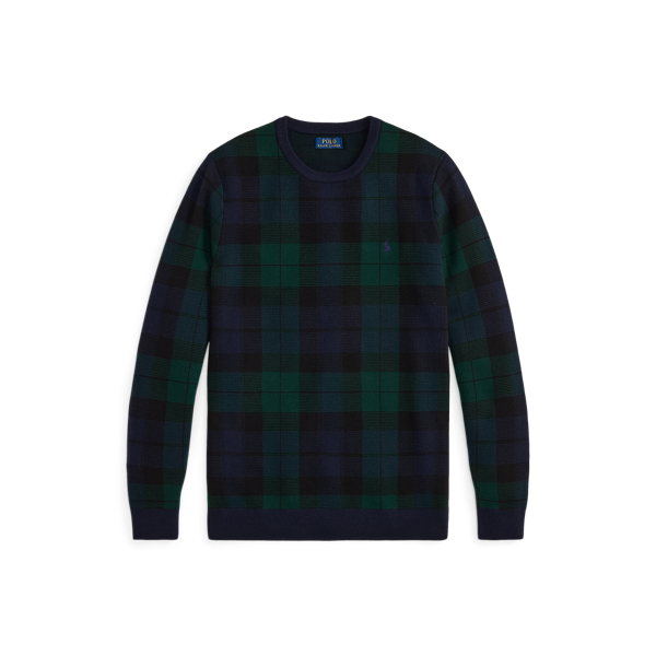 New Blackwatch Combo Plaid Washable Wool Sweater Big & Tall 2