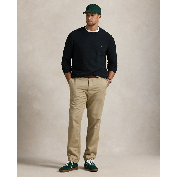 Mesh-Knit Cotton Crewneck Sweater