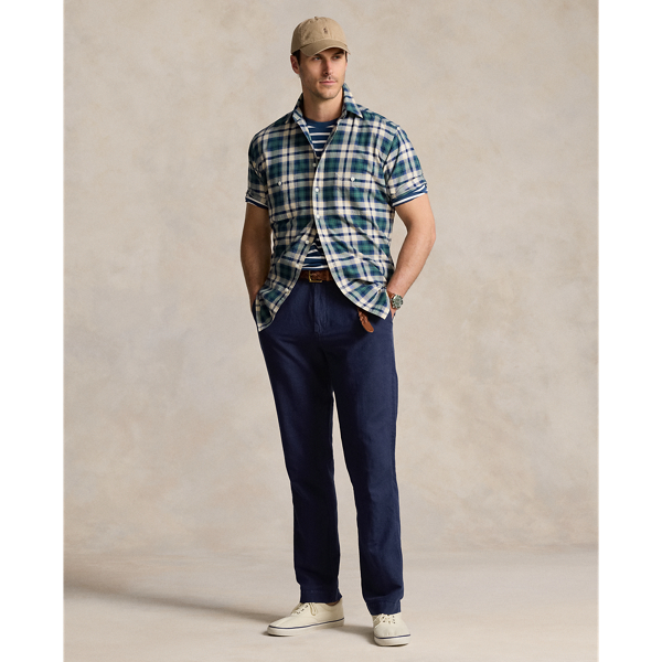 Classic-Fit Leinen-Baumwoll-Hose