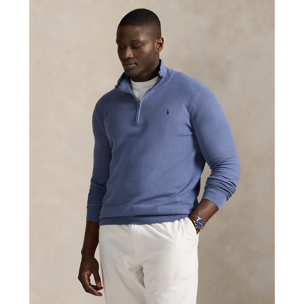 Capri Blue Pullover aus Baumwollpiqué Big & Tall 1
