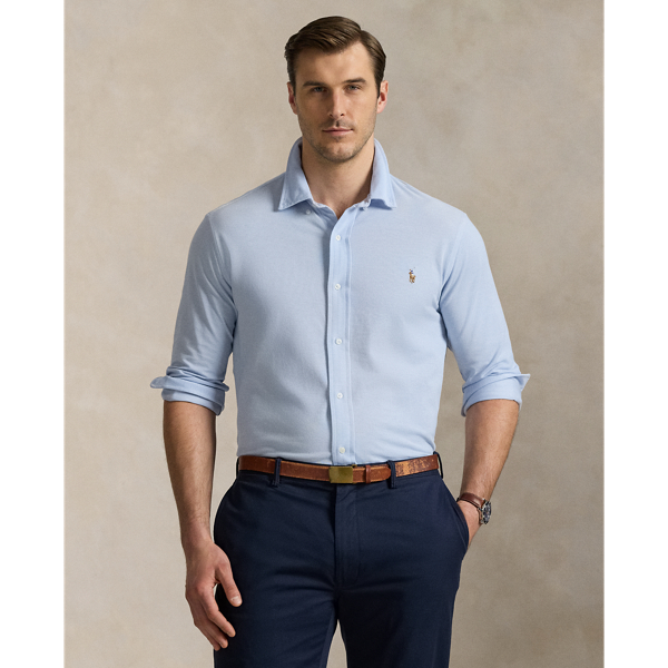 Chambray Blue Baumwollpiqué-Oxfordhemd Big & Tall 1