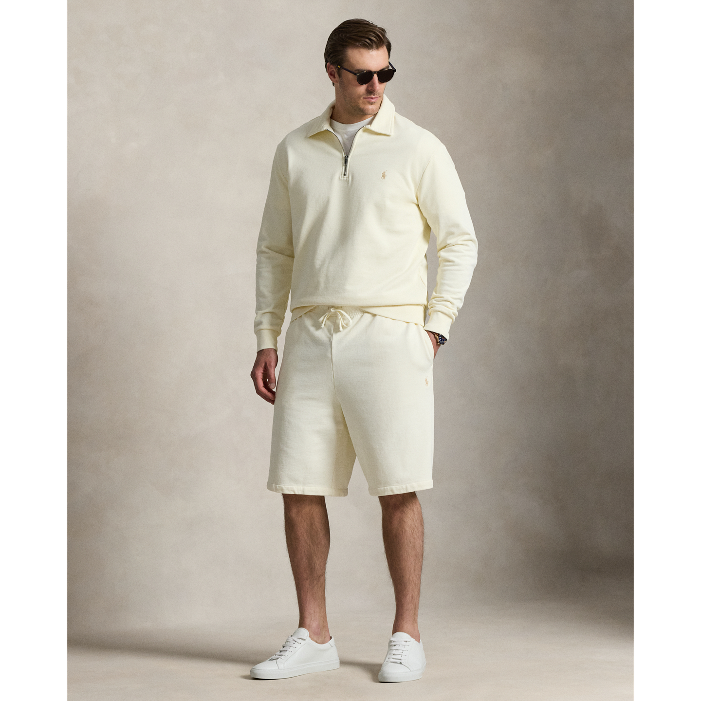 Шорты Ralph Lauren Loopback Fleece Short, цвет: Кремовый — фото 4